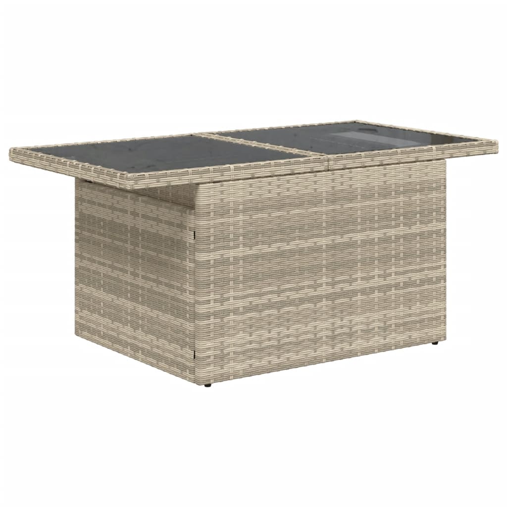 Set mobilier de gradina cu perne, 8 piese gri deschis poliratan — imaginea 3