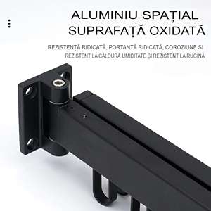 Suport de uscare montat pe perete Helper 54cm, retractabil cu carlige, usor de instalat, capacitate mare