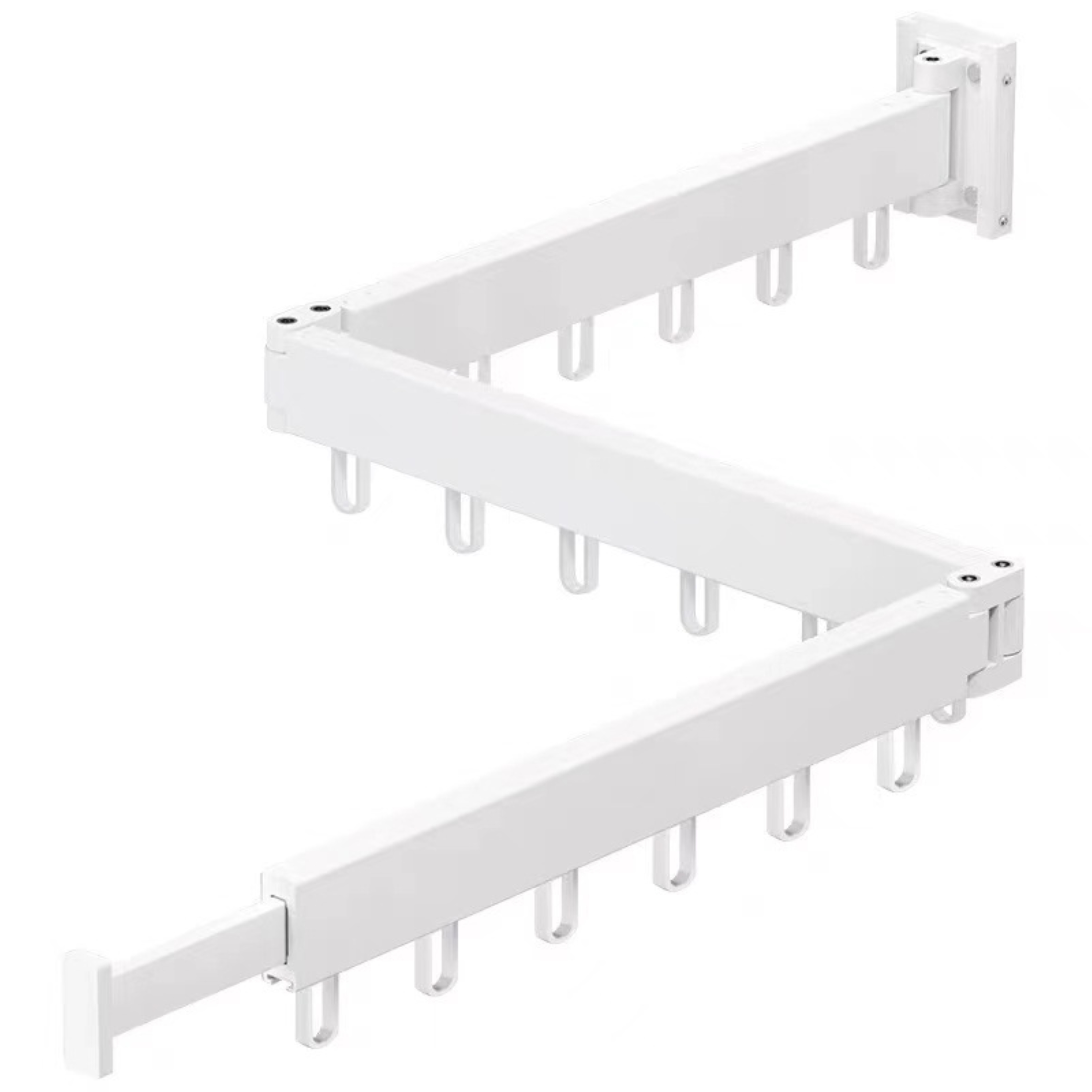 Suport de uscare montat pe perete Helper 114cm, retractabil cu carlige, usor de instalat, capacitate mare — imaginea 12
