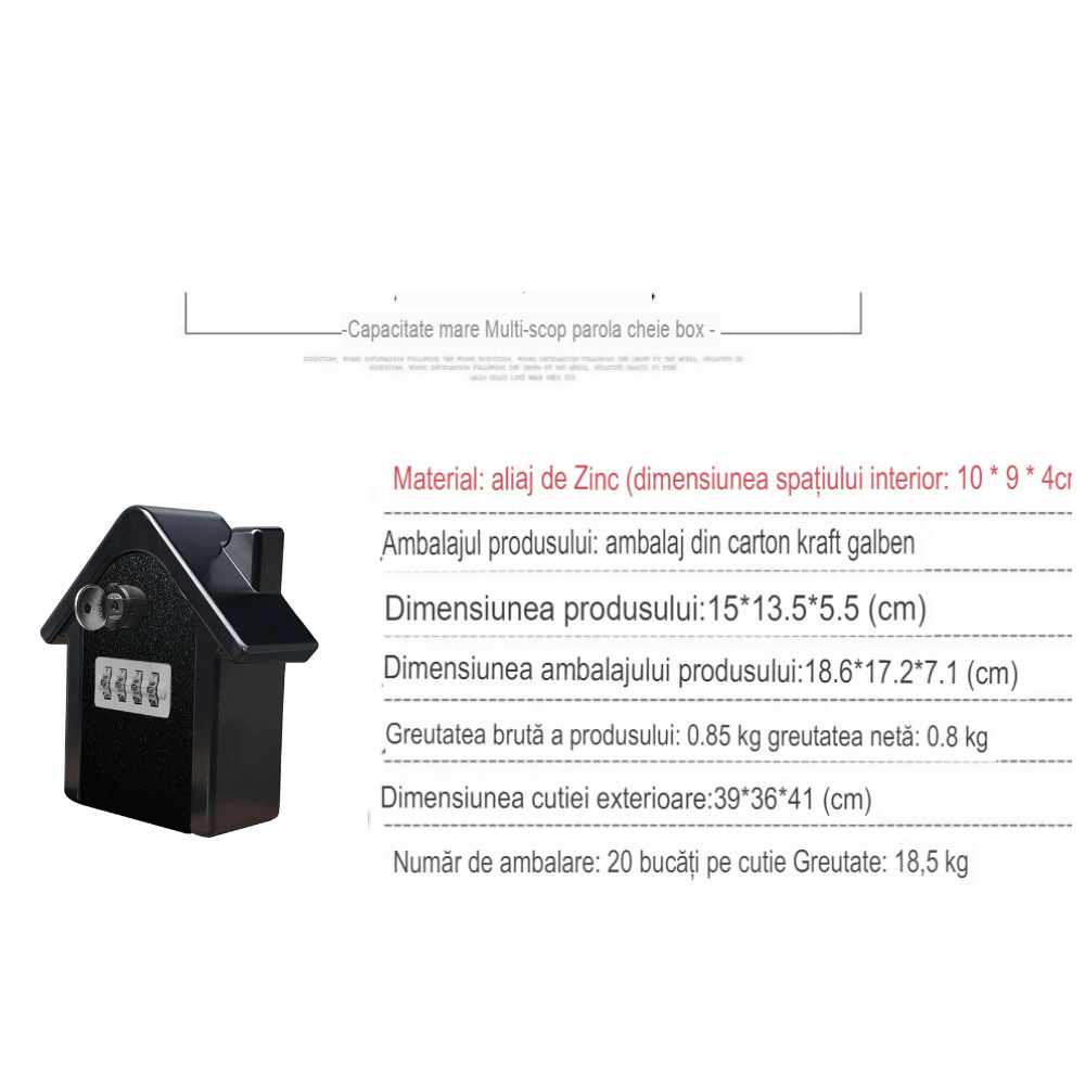 Cutie pentru chei waterproof Astro, caseta exterior cu cod mecanic — imaginea 5
