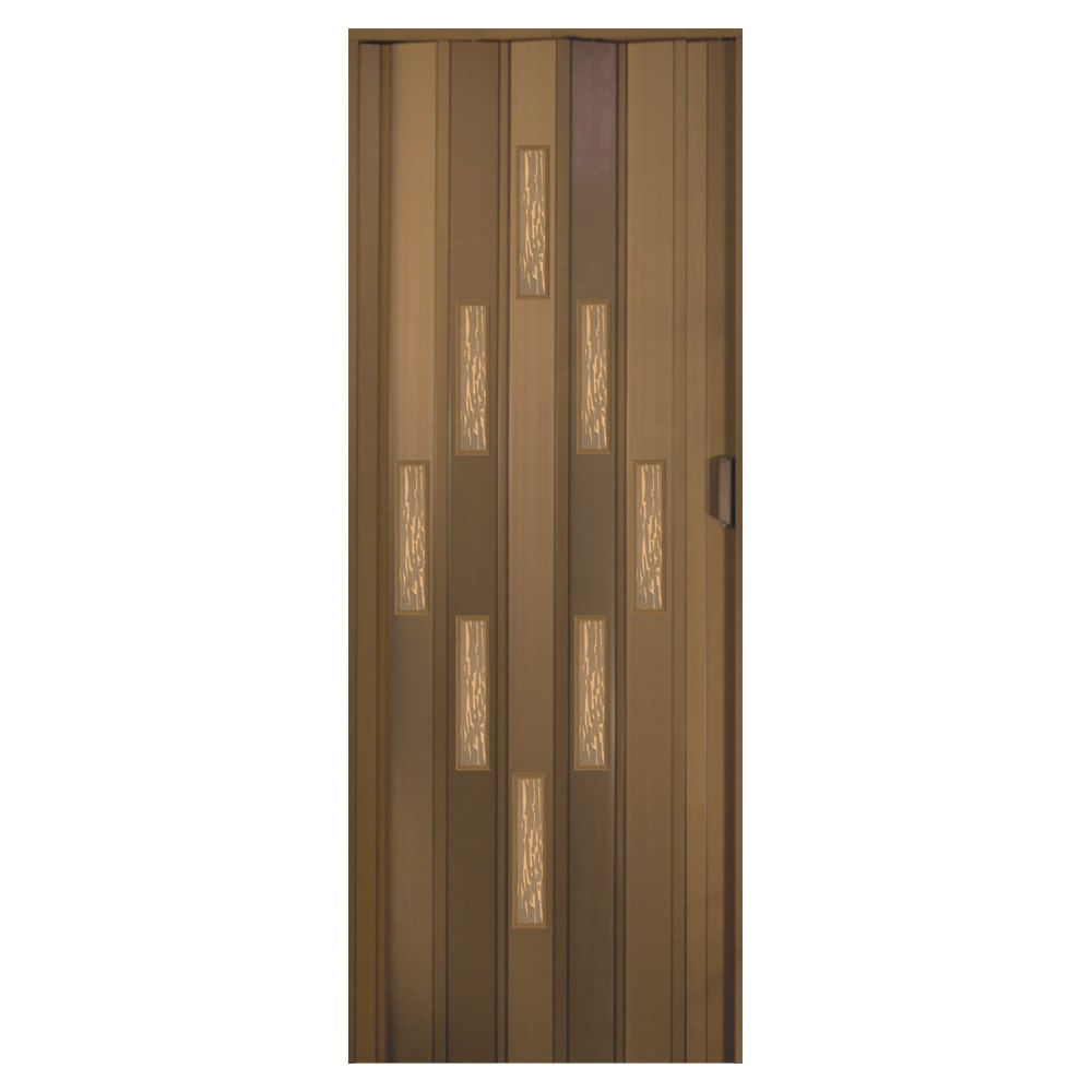 Usa plianta PVC, 100x203cm, 8 geamuri, culoare nuc