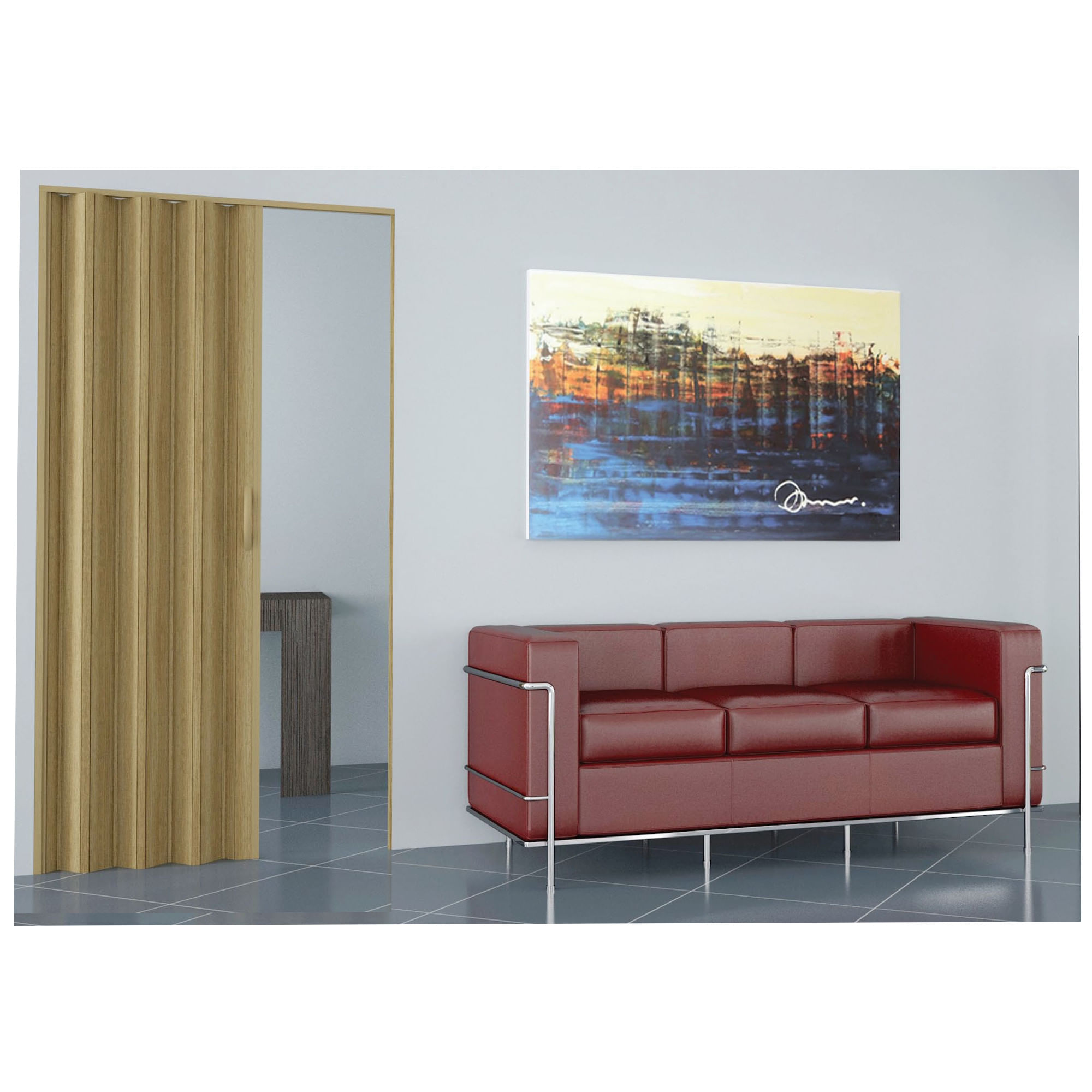 Usa plianta PVC, 85x203cm, mix stejar, fabricatie Italia — imaginea 2