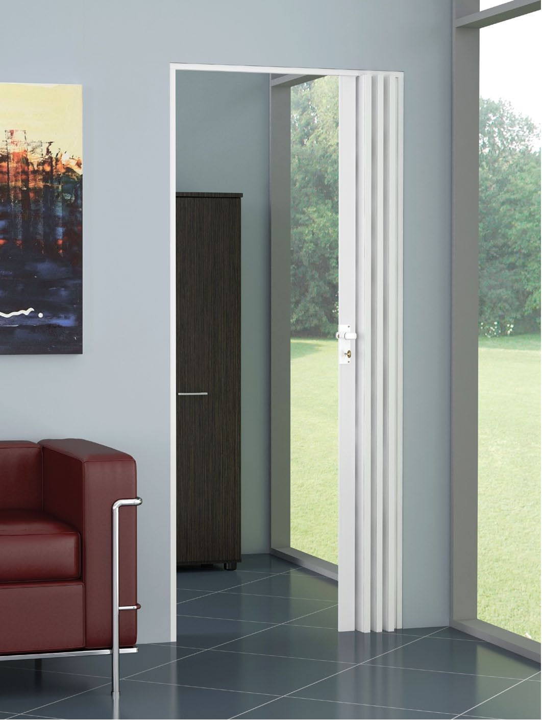 Usa plianta PVC Italbox Aurora Large, 100x203cm, Alb, deschidere stanga/dreapta, inchidere cu magnet. - 1 | YEO