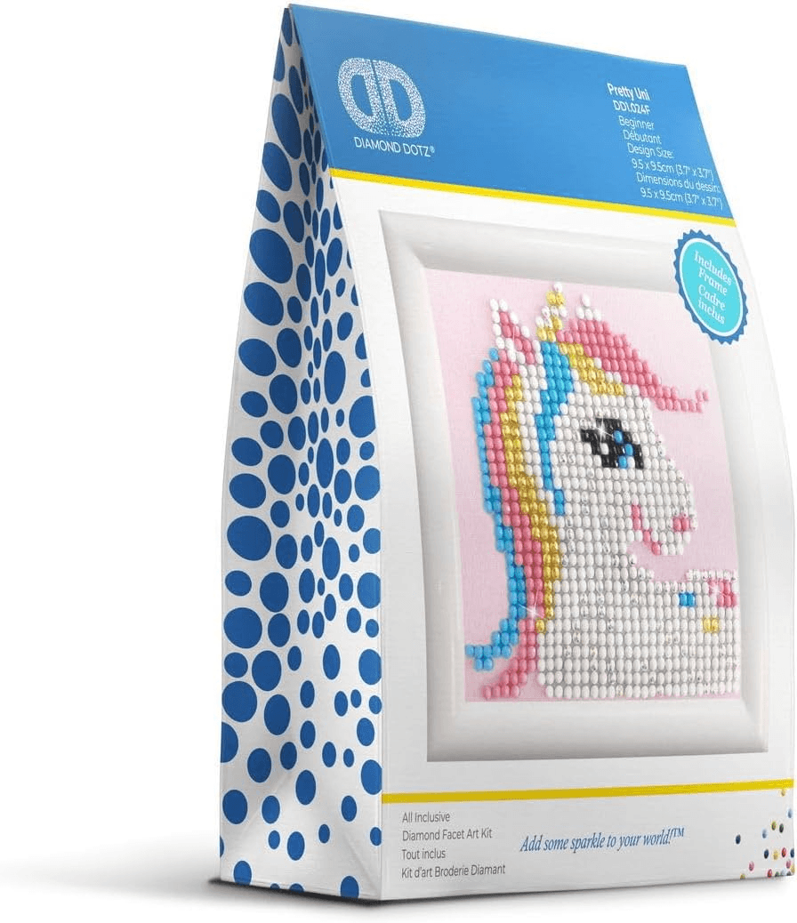 Set creativ tablou cu rama Pretty Uni, pictura cu diamante - unicorn