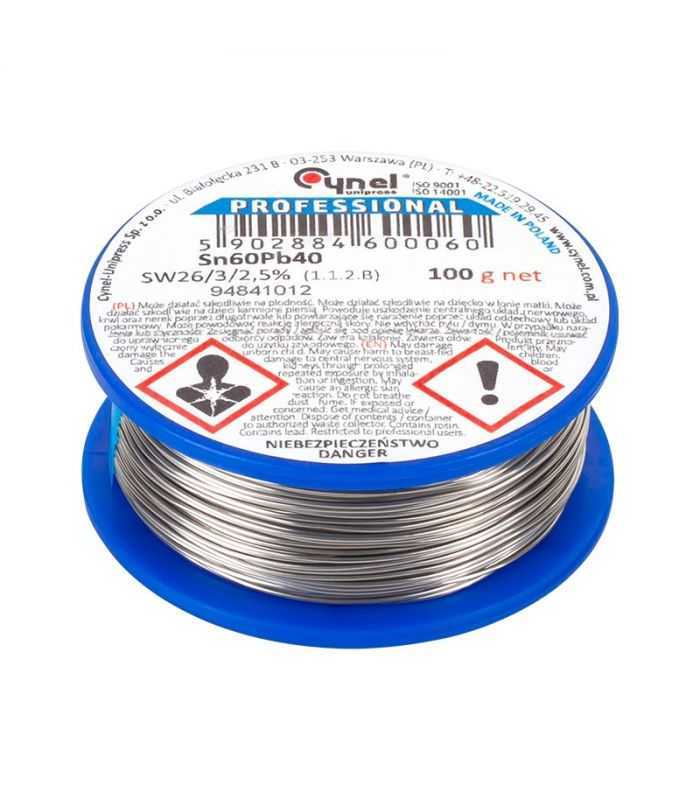 Rola fludor SN60 PB40 CYNEL 0.7mm 100g CYNEL