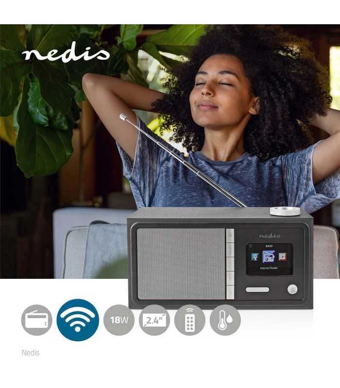Radio cu internet FM Bluetooth telecomanda 18W negru Nedis