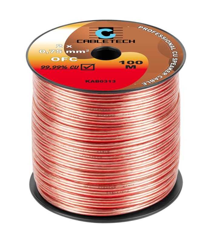Cablu difuzor OFC cupru 2x0.75mm transparent Cabletech KAB0313