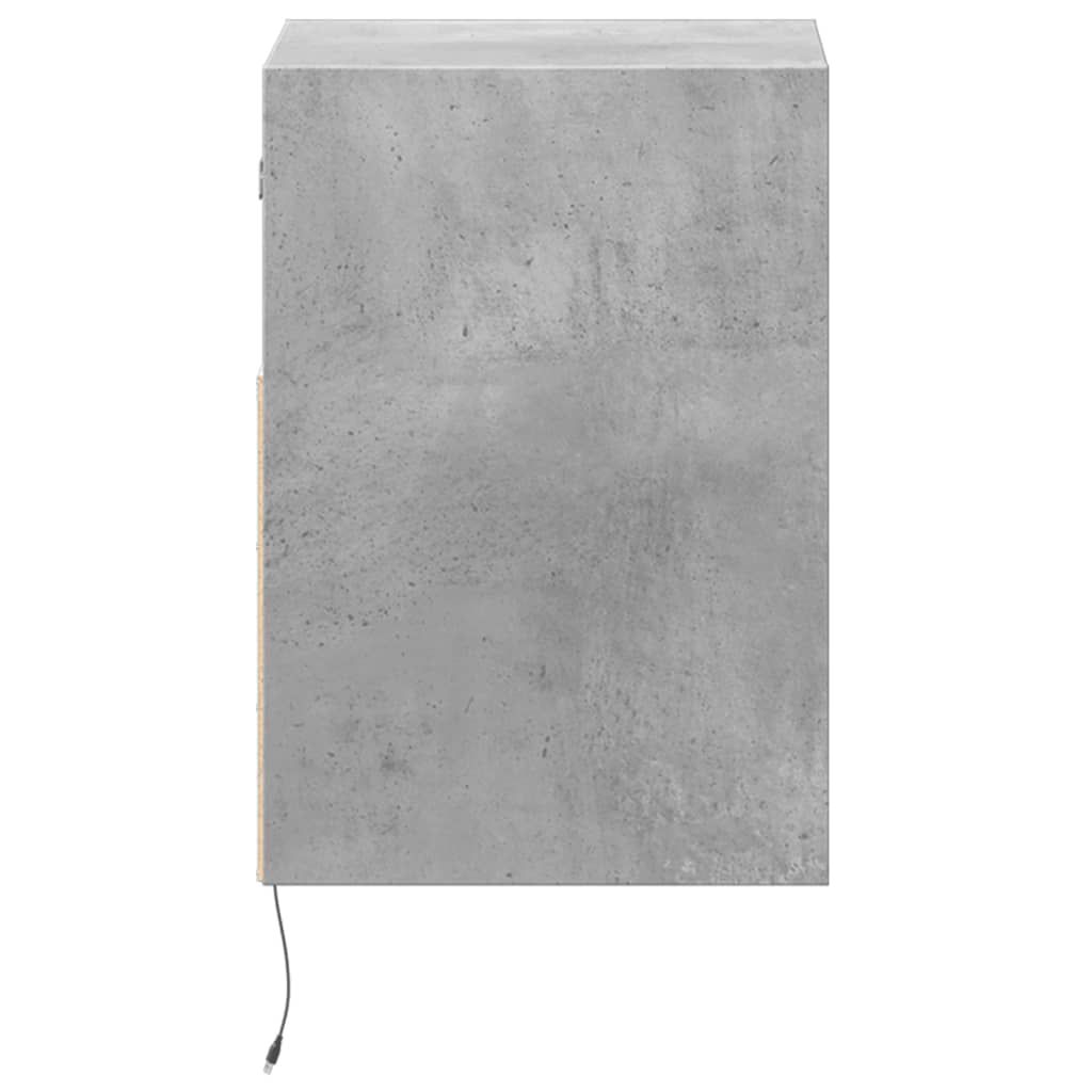 Comode TV de perete cu lumini LED 2 buc. gri beton 41x31x45 cm — imaginea 7