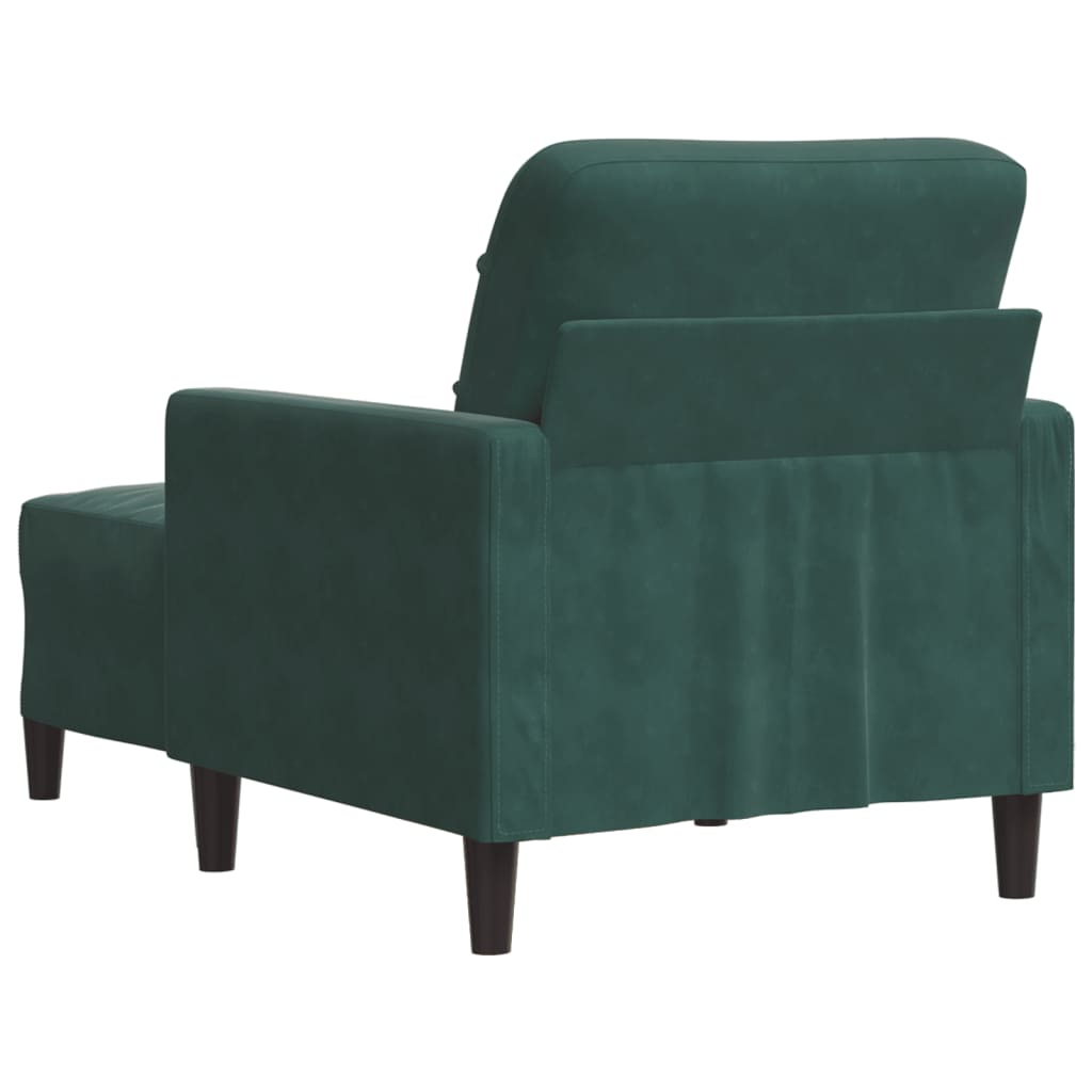 Fotoliu canapea cu taburet, verde inchis, 60 cm, catifea — imaginea 5