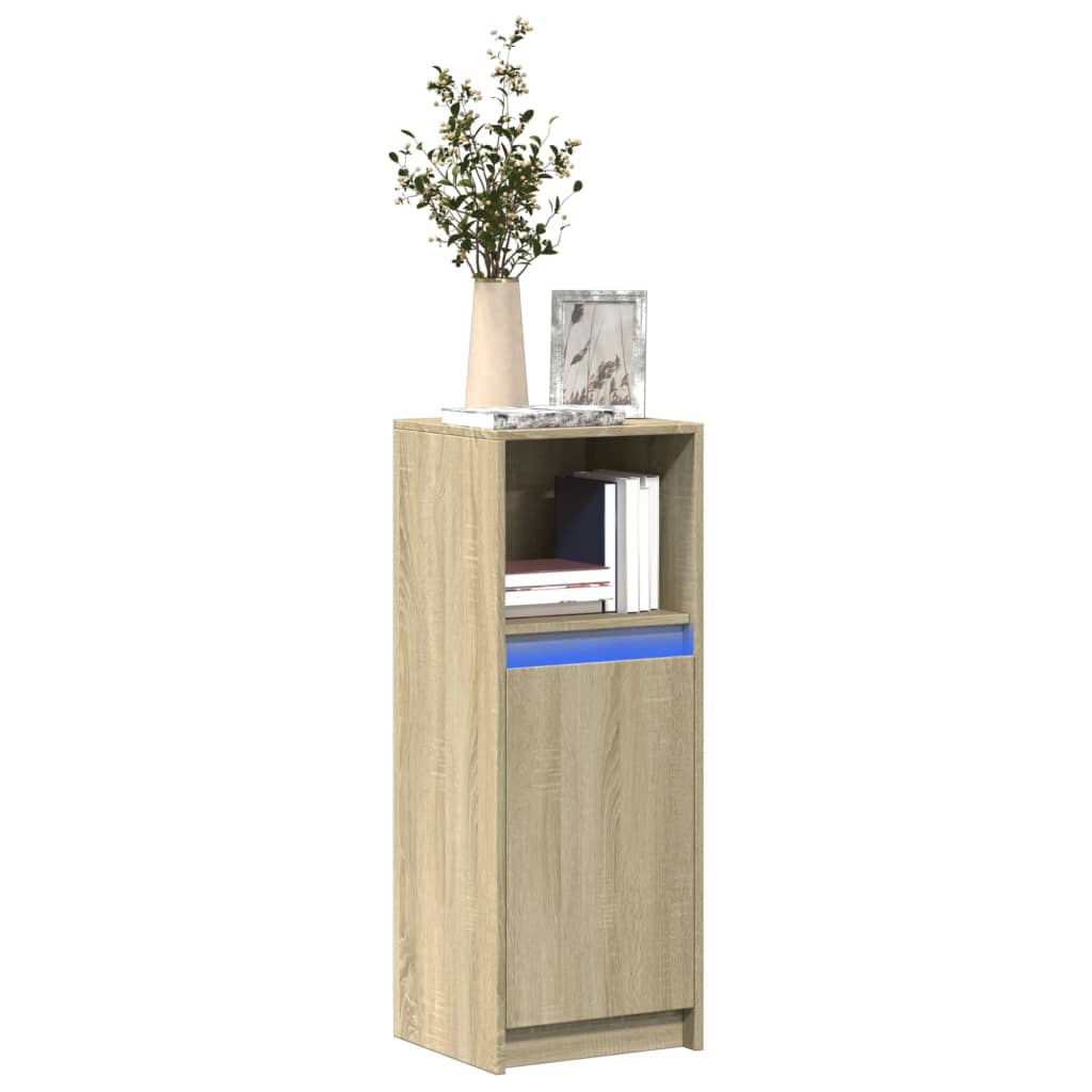 Dulap cu LED, stejar sonoma, 38x34x100 cm, lemn prelucrat — imaginea 2