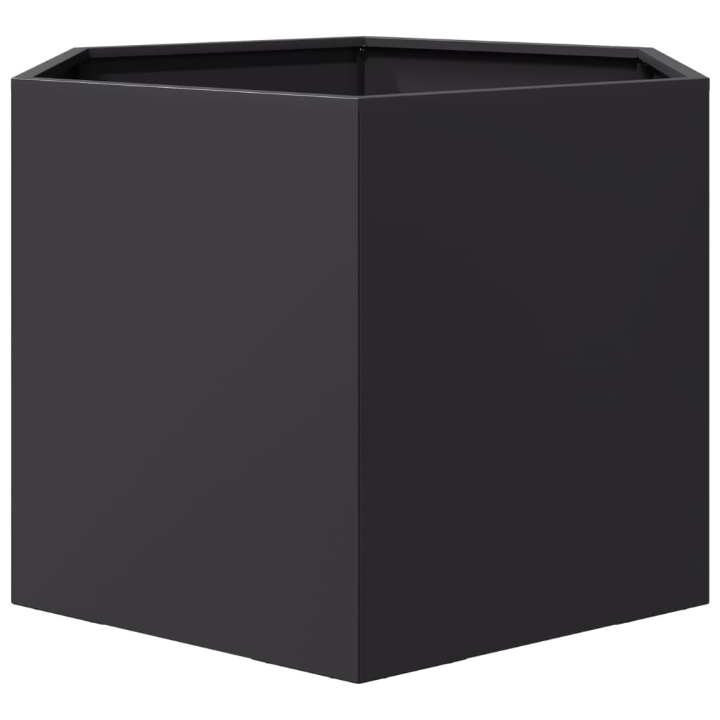 Jardiniera de gradina negru 69x60x45 cm otel hexagonal - 3 | YEO