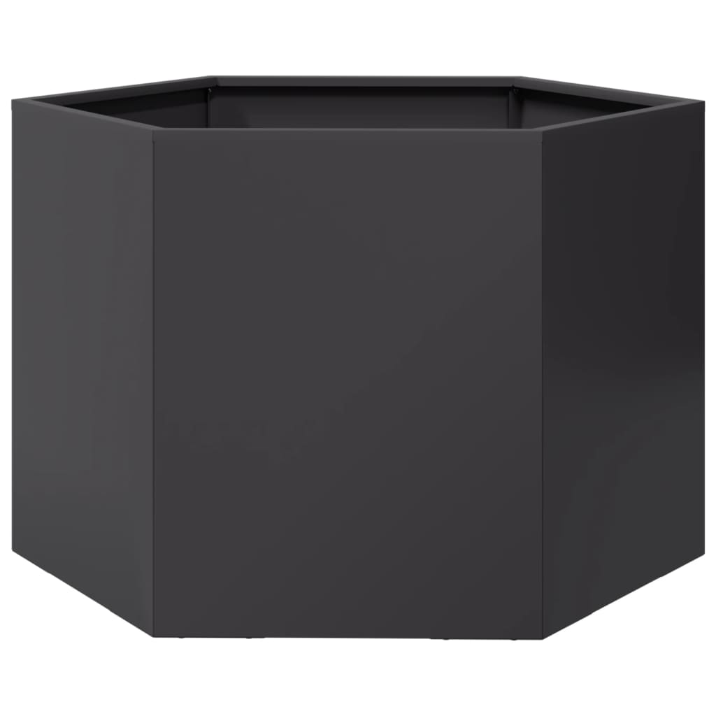 Jardiniera de gradina negru 69x60x45 cm otel hexagonal - 5 | YEO