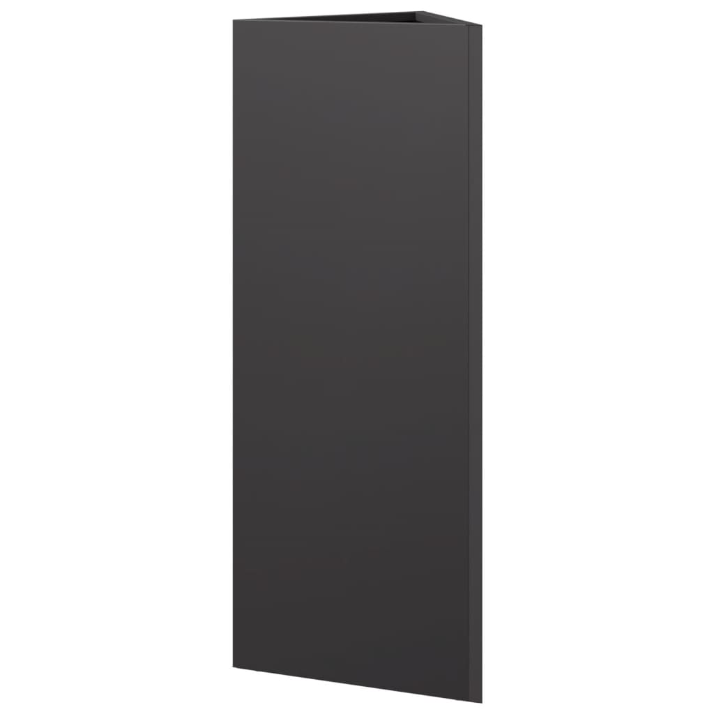 Jardiniera de gradina, negru, 30x26x75 cm, otel, triunghiulara — imaginea 6