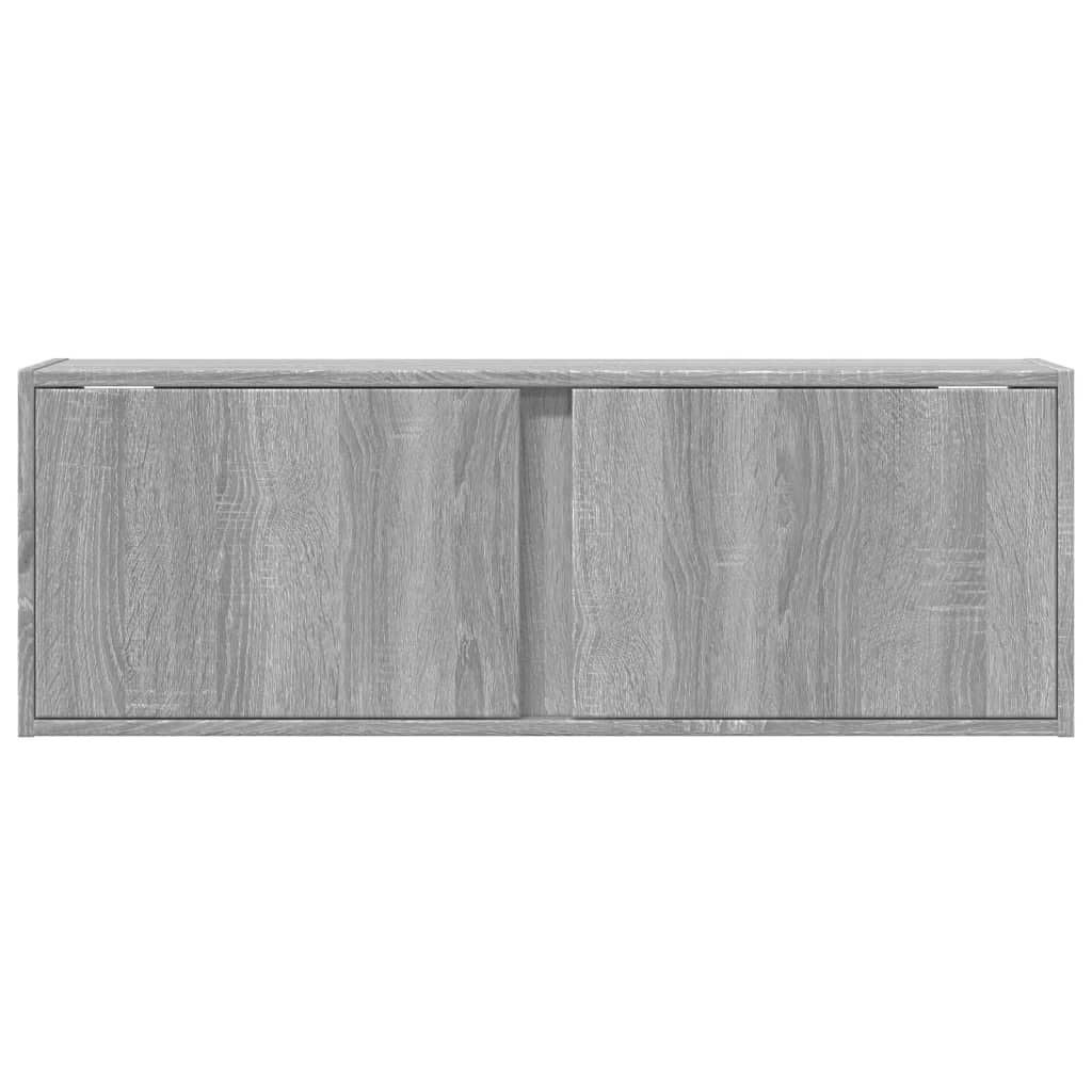 Dulap TV de perete cu lumini LED, gri sonoma, 100x31x35 cm — imaginea 6