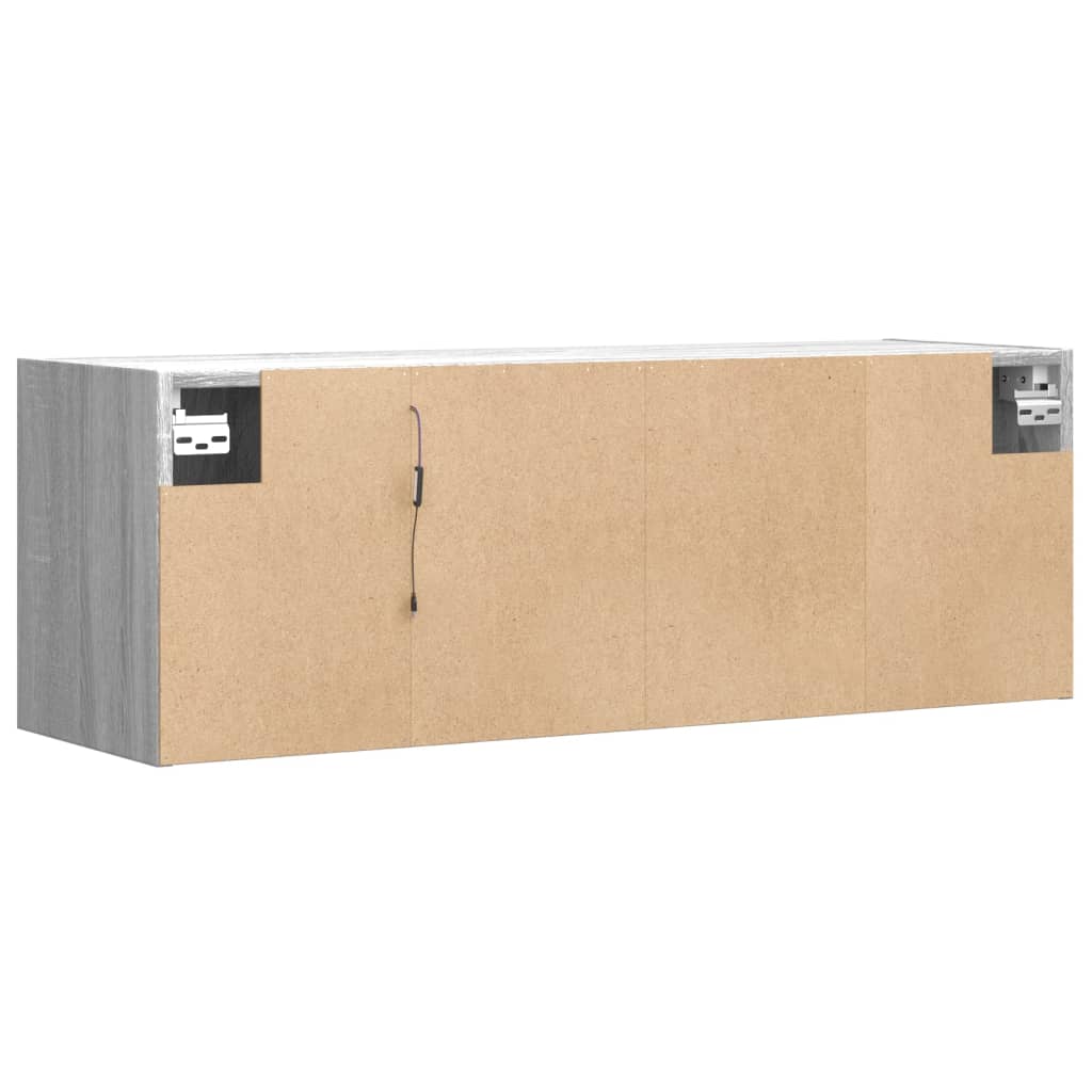 Dulap TV de perete cu lumini LED, gri sonoma, 100x31x35 cm — imaginea 8