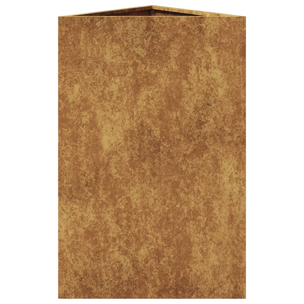 Jardiniere gradina, 2 buc., 50x43x75 cm, otel corten, triunghi — imaginea 8