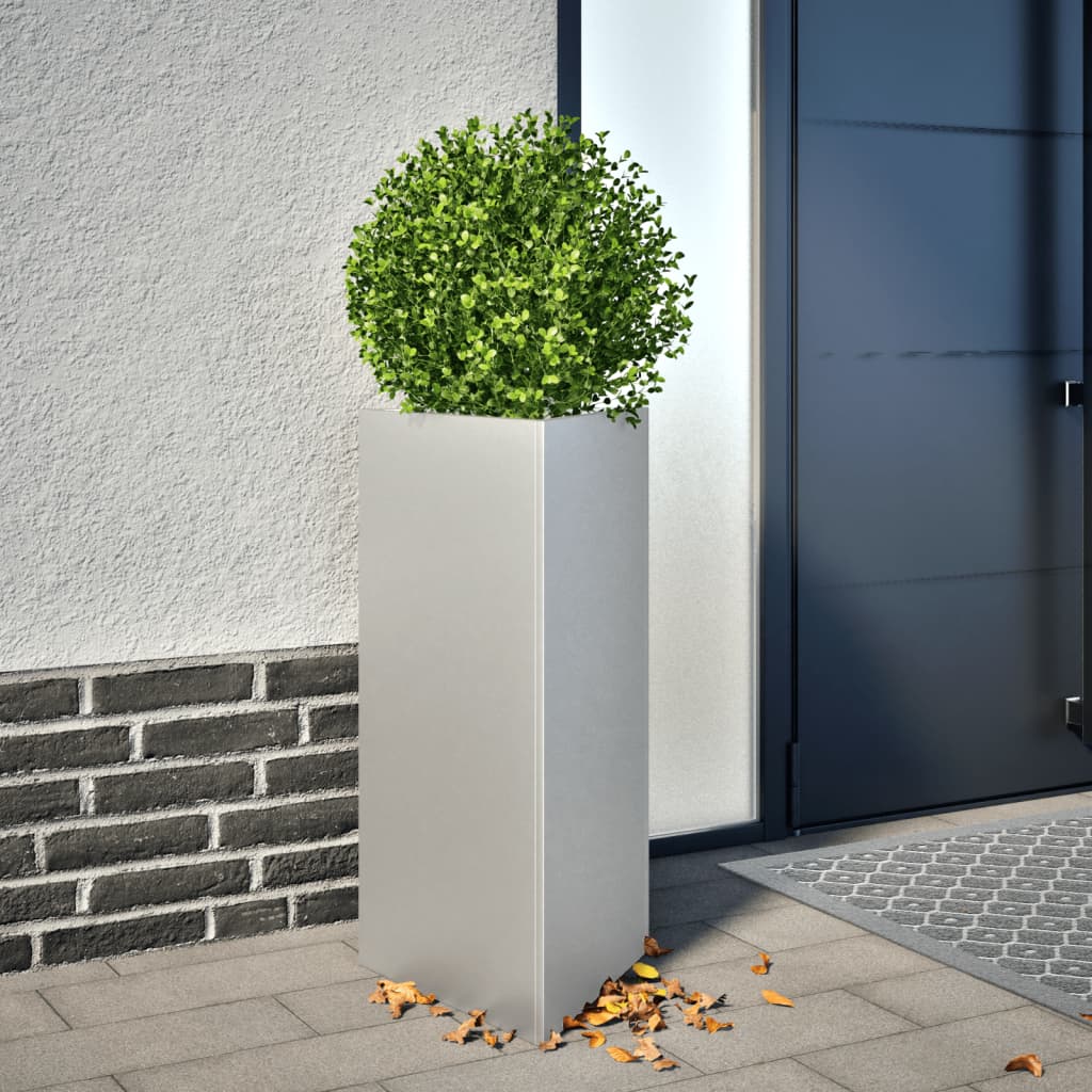 Jardiniera gradina 2 buc. 40x34,5x70cm otel galvanizat triunghi — imaginea 2