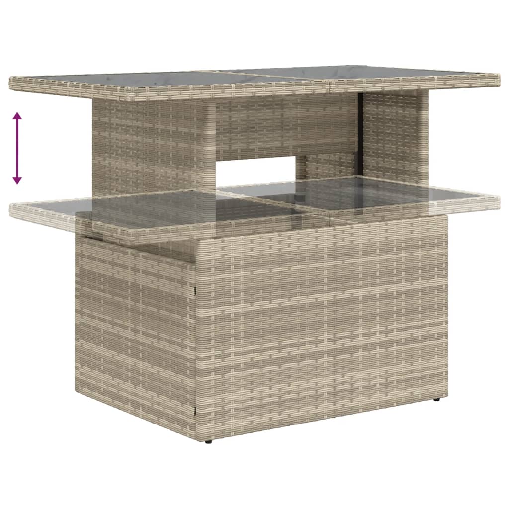 Set canapele de gradina cu perne, 6 piese gri deschis poliratan — imaginea 7