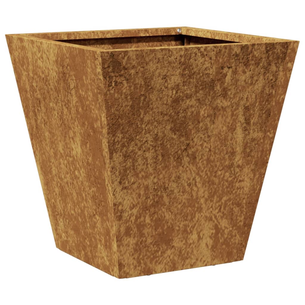 Jardiniere gradina, 2 buc., 30x30x30 cm, otel corten — imaginea 7