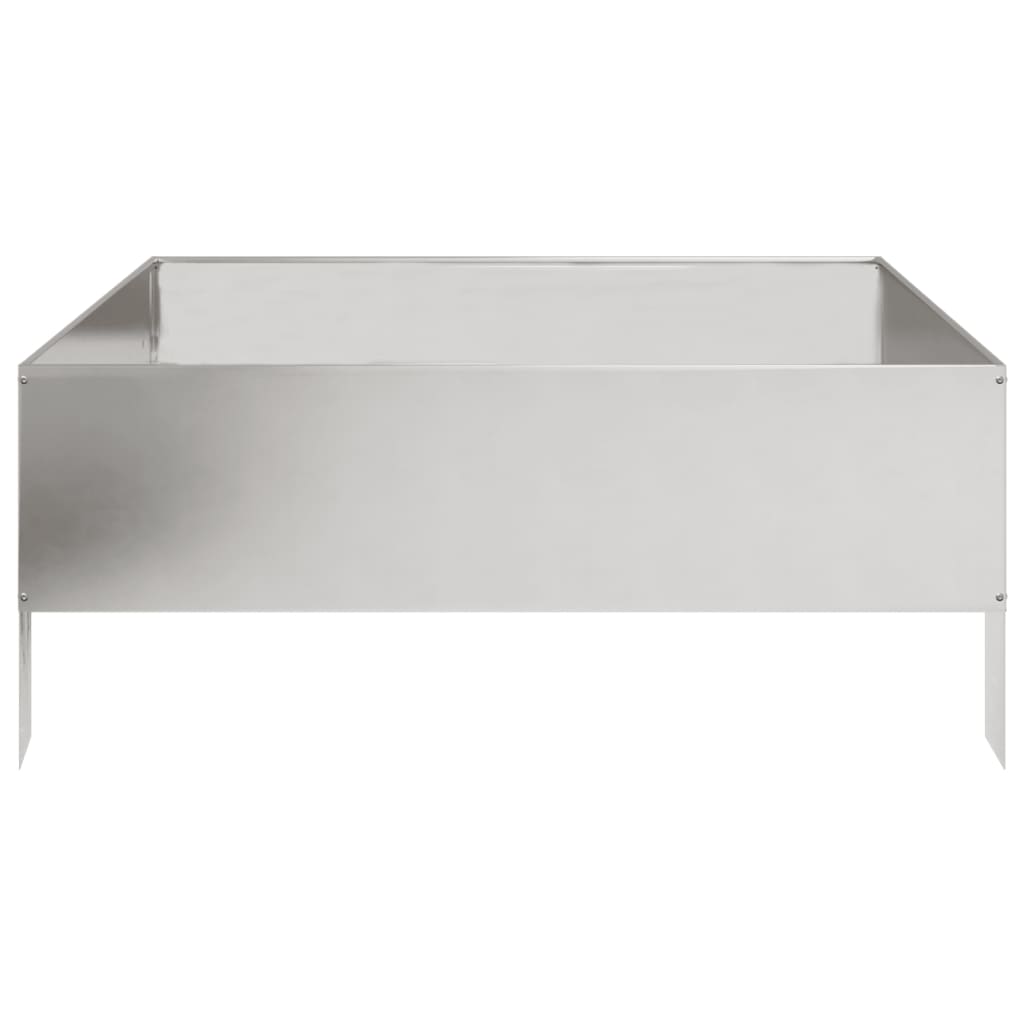 Strat inaltat de gradina, 100x100x25 cm, otel inoxidabil — imaginea 4