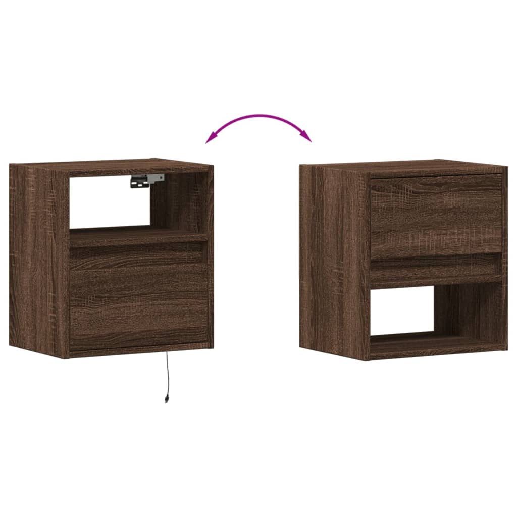 Comoda TV de perete cu LED, 2 buc. stejar maro, 41x31x45 cm — imaginea 10