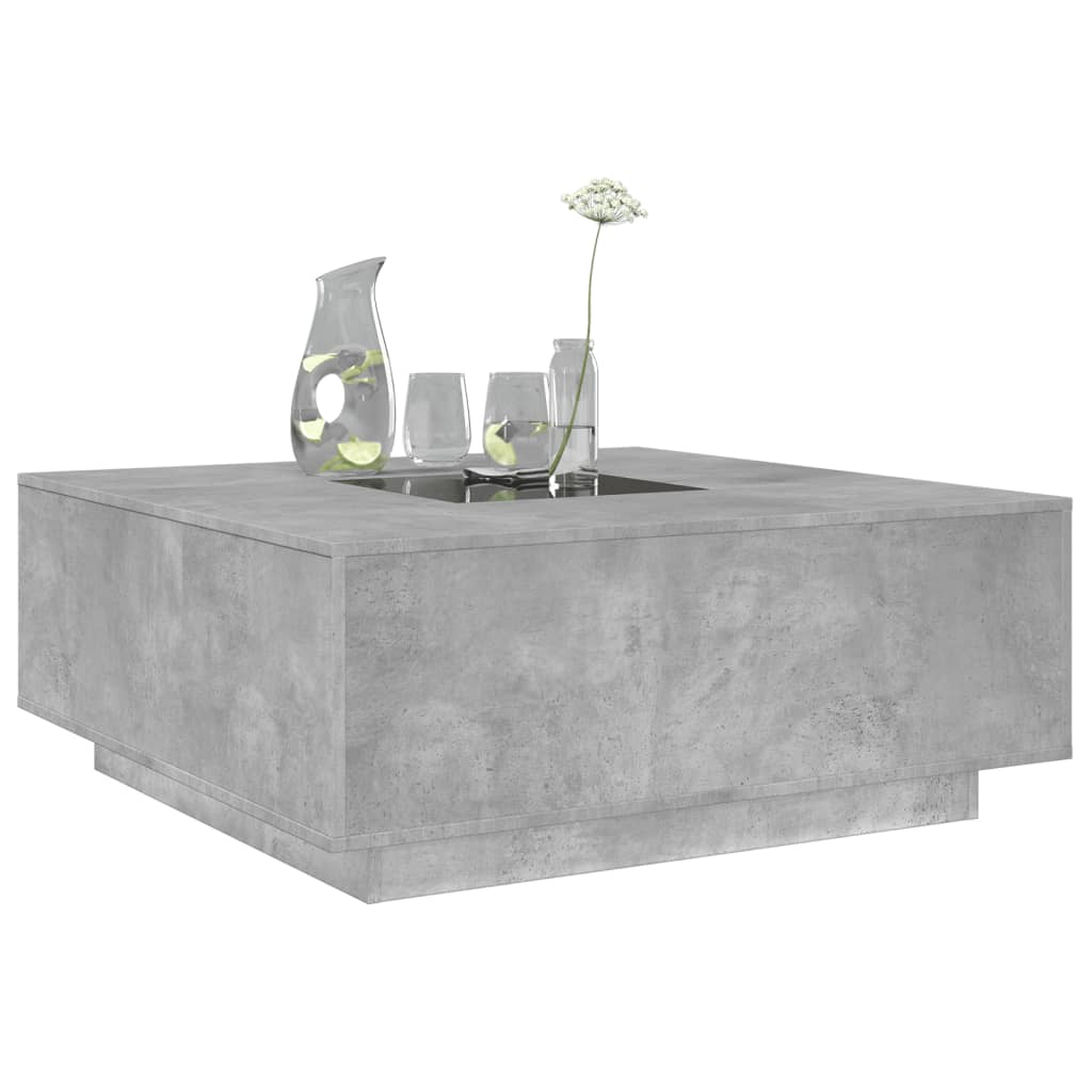 Masuta de cafea cu LED infinity, gri beton, 100x100x40 cm — imaginea 5