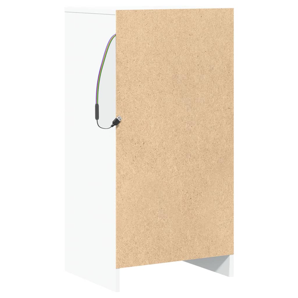 Dulap cu LED, alb, 42,5x34x85 cm, lemn prelucrat — imaginea 9