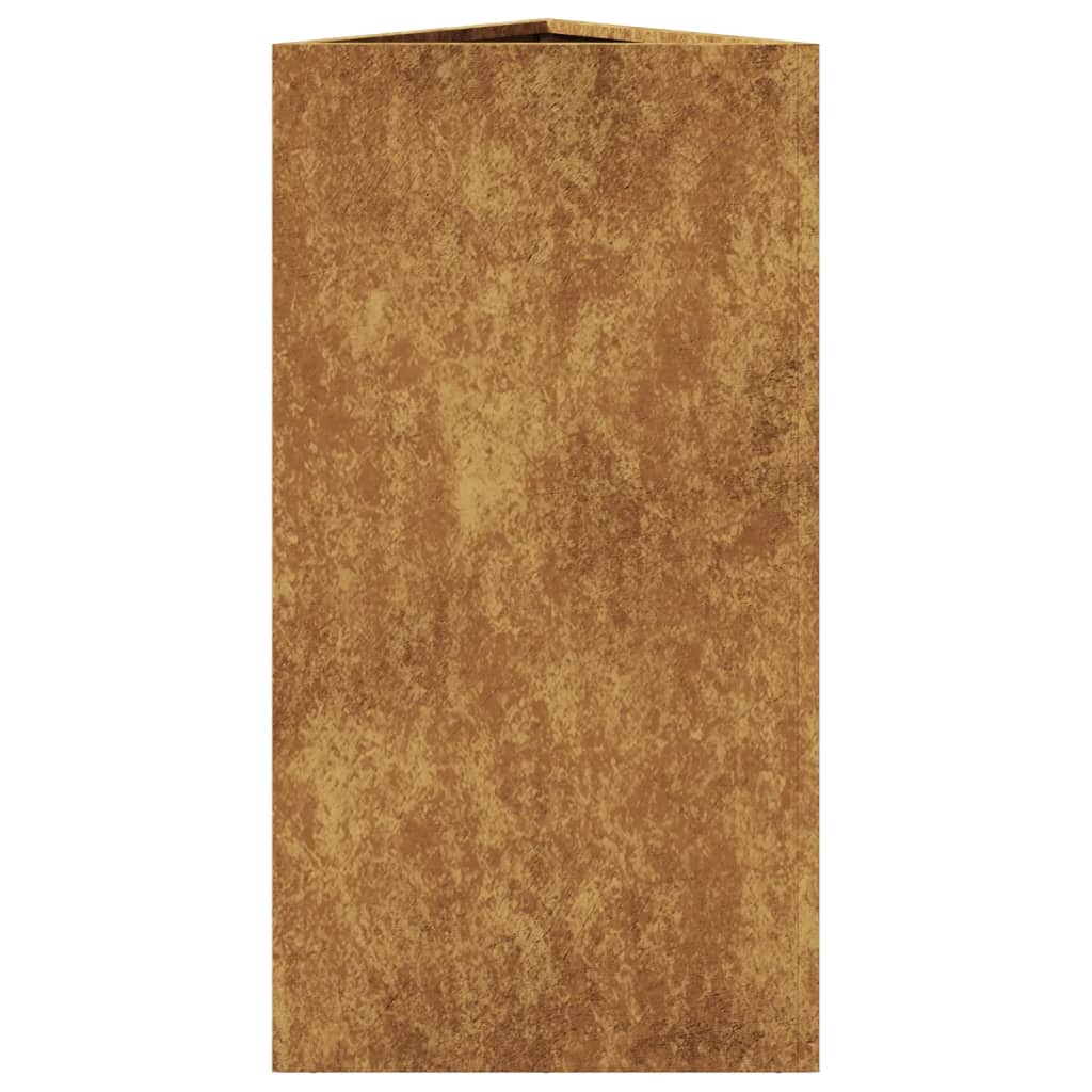Jardiniere gradina, 2 buc. 40x34,5x70 cm otel corten triunghi — imaginea 8