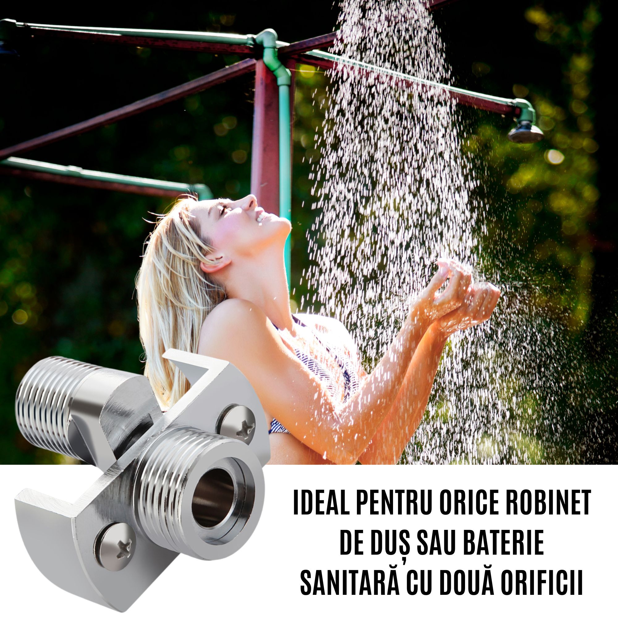 Excentric Reglabil Baterie Dus CZAY®, Racord Unghi Ajustare 0-40º, Accesoriu Instalare Robinet, Lungime Filet 25mm Cupru