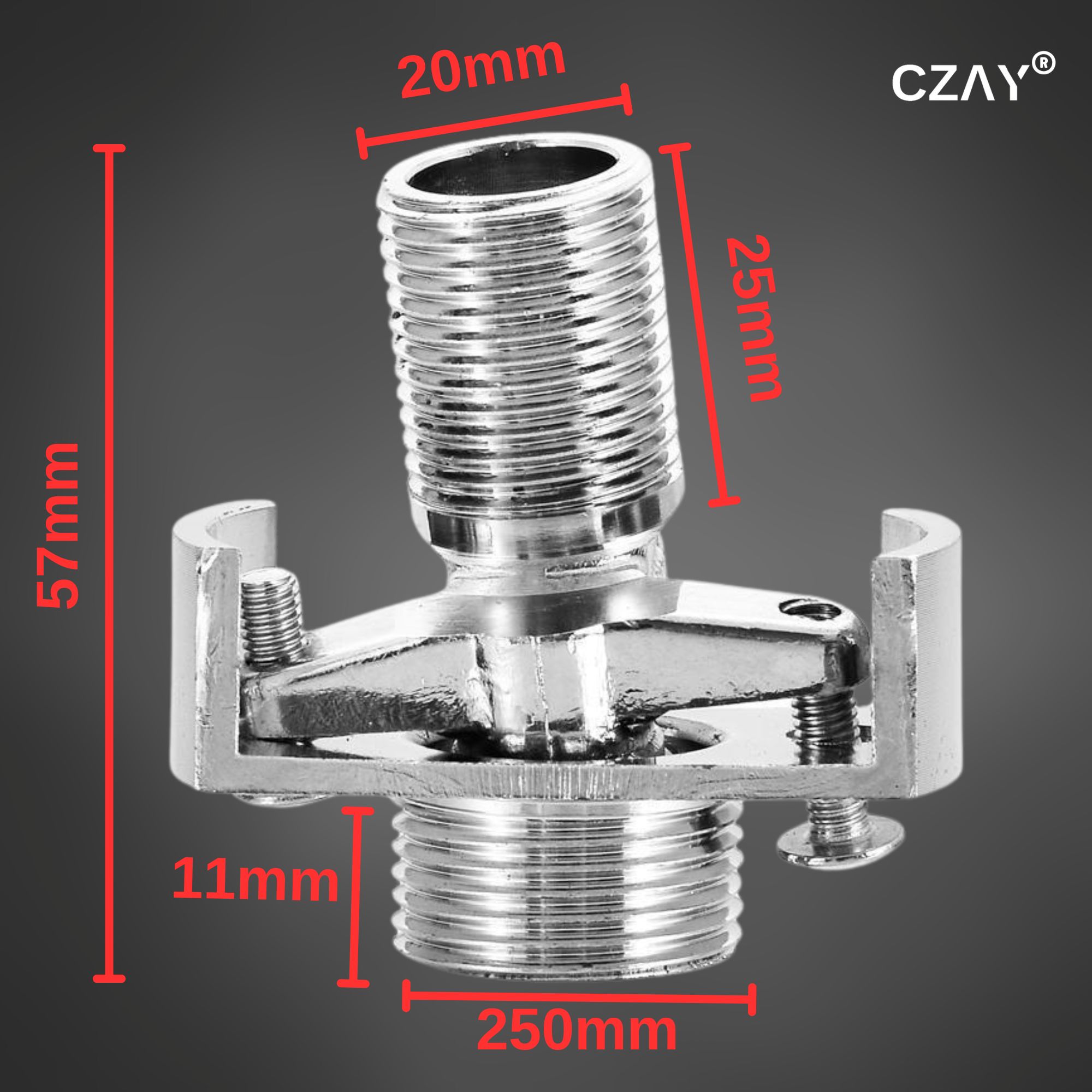 Excentric Reglabil Baterie Dus CZAY®, Racord Unghi Ajustare 0-40º, Accesoriu Instalare Robinet, Lungime Filet 25mm Cupru - 2 | YEO