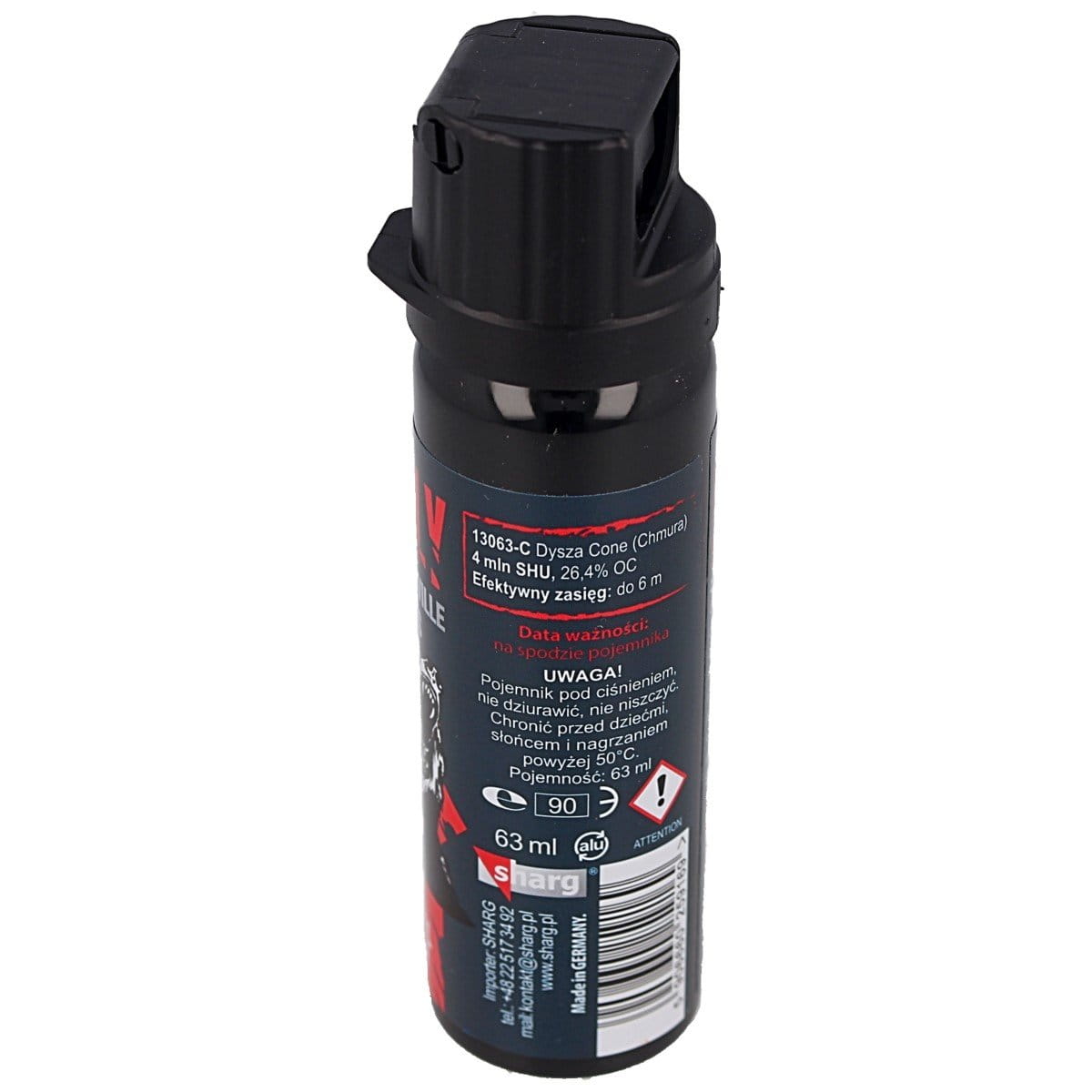 Spray cu ardei iute IdeallStore® impotriva ursilor, Grizzly Defence, dispersant, auto-aparare, 63 ml, negru - 1 | YEO