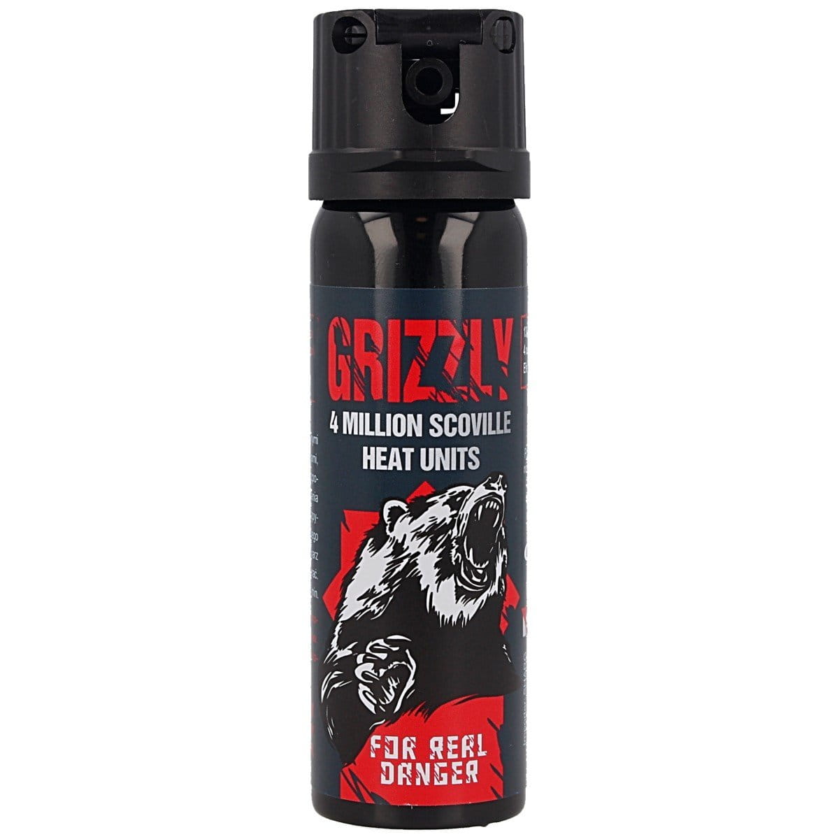 Spray cu ardei iute IdeallStore® impotriva ursilor, Grizzly Defence, dispersant, auto-aparare, 63 ml, negru