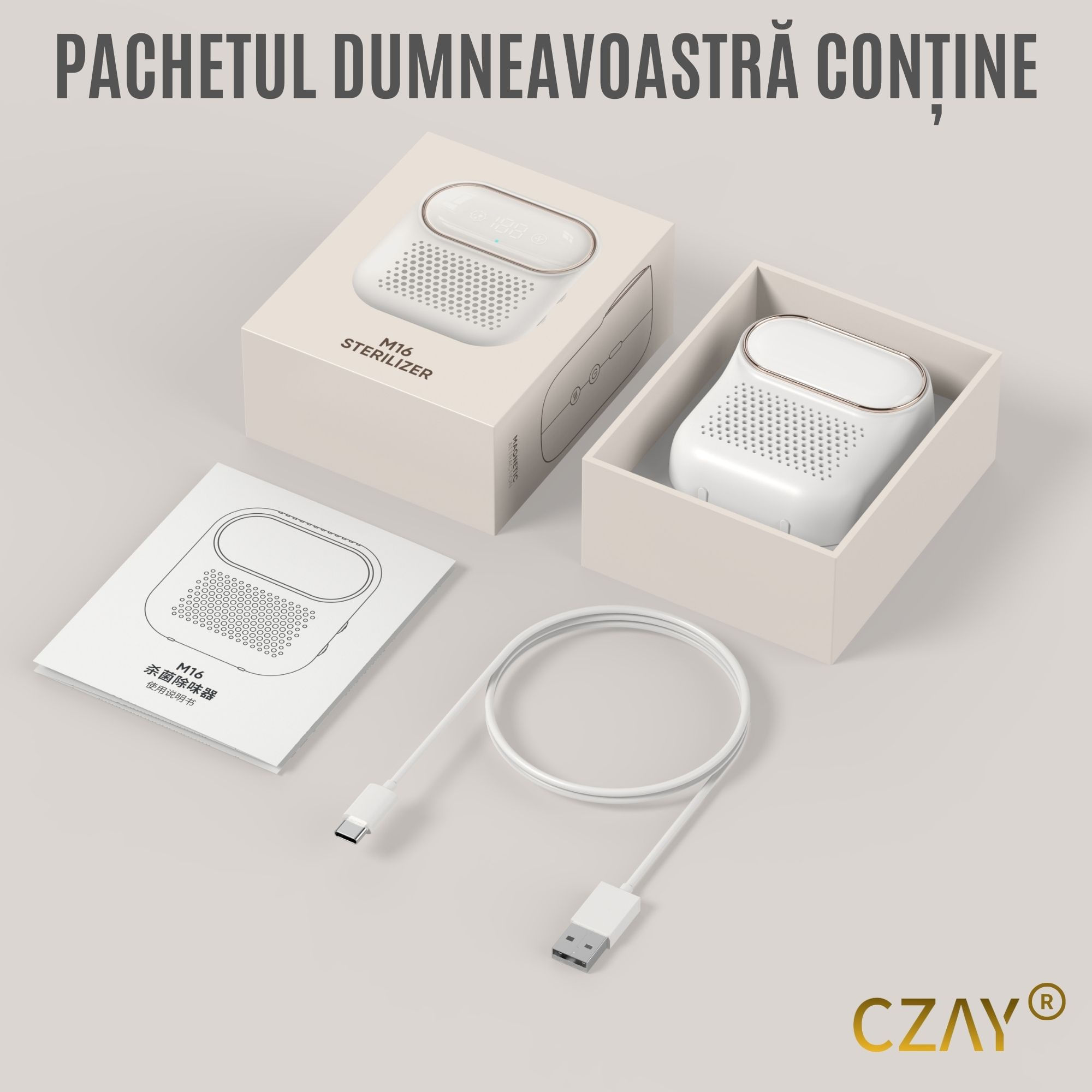 Odorizant Frigider CZAY®, Absorbant Mirosuri Neplacute, Purificator Aer, Sterilizator Ozon, Elimina reziduri Pesticide - 3 | YEO