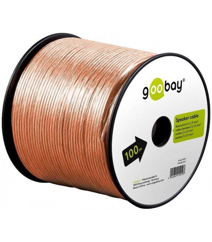 Cablu boxe 2x1.5mm transparent CCA Goobay 15019