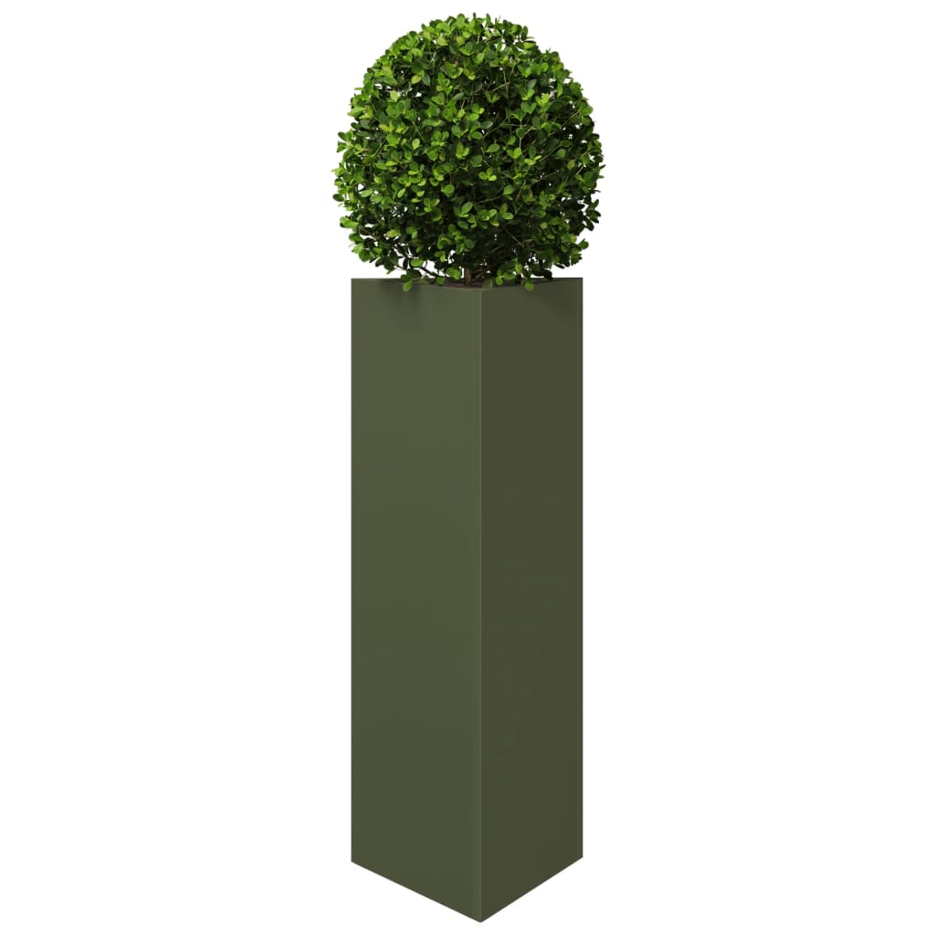 Jardiniere gradina, 2 buc., verde, 30x26x75 cm, otel, triunghi — imaginea 4