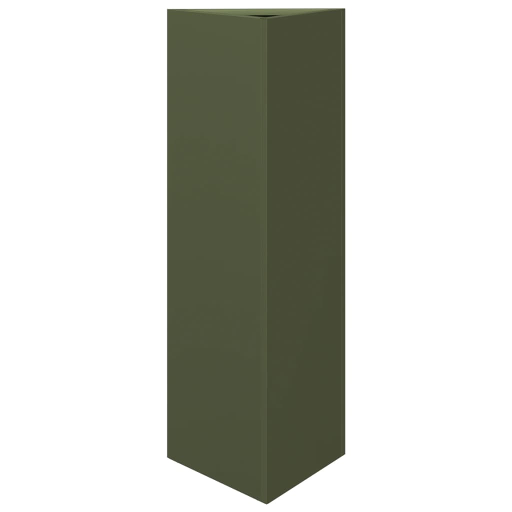 Jardiniere gradina, 2 buc., verde, 30x26x75 cm, otel, triunghi — imaginea 5