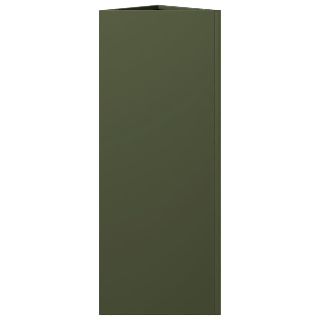 Jardiniere gradina, 2 buc., verde, 30x26x75 cm, otel, triunghi — imaginea 7