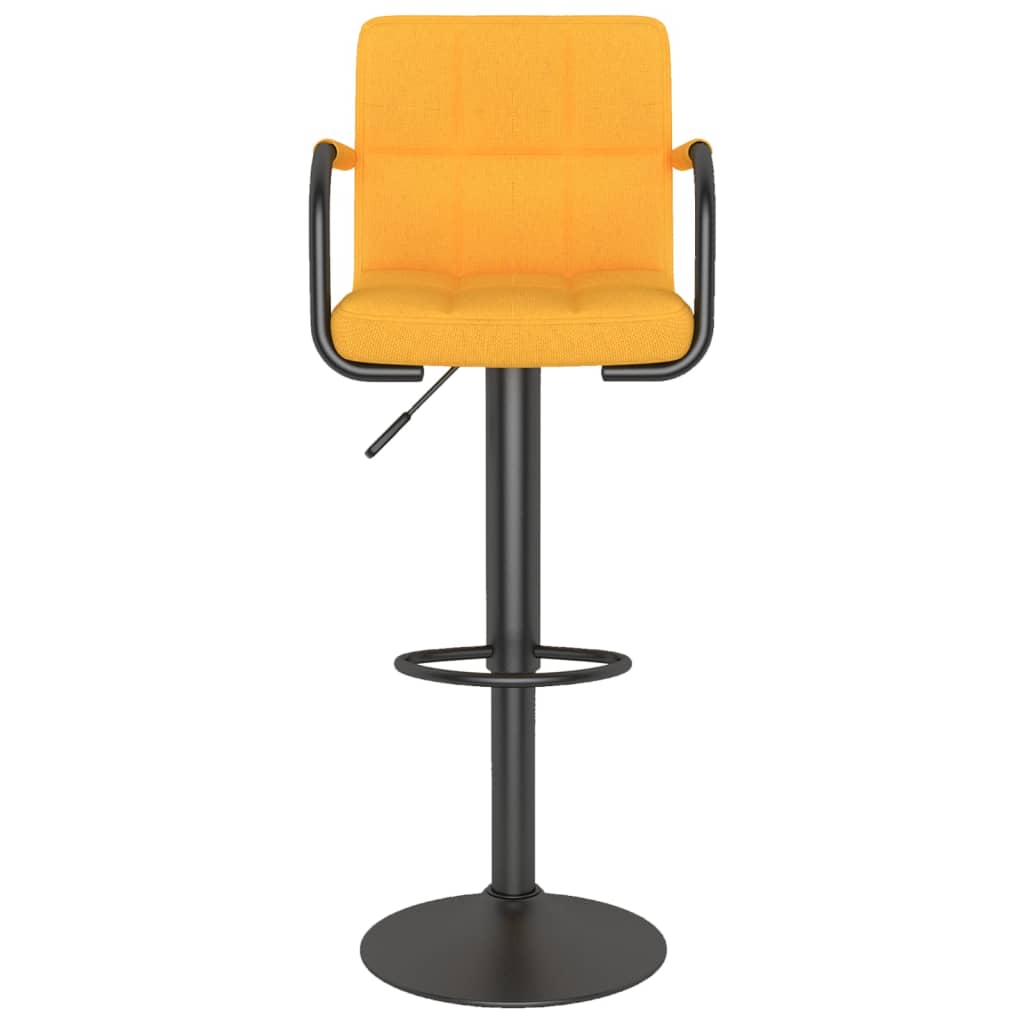 Scaune de bar, 2 buc., galben mustar, material textil — imaginea 4