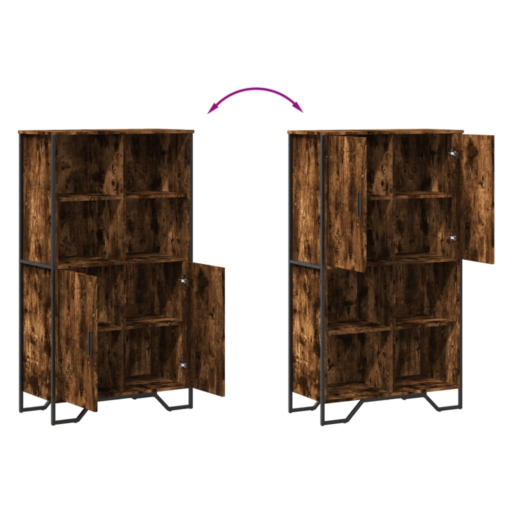 Dulap inalt, stejar fumuriu, 79,5x35,5x137,5 cm, lemn prelucrat — imaginea 9
