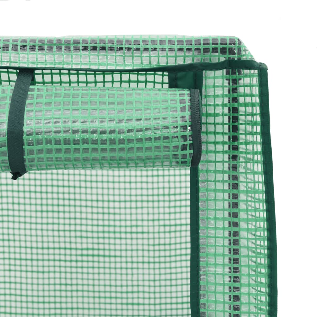 Strat inaltat cu husa de sera, aspect ratan, 120x40x123 cm, gri deschis — imaginea 7