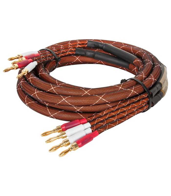 Set cabluri difuzor cu mufe banana 4mm x2 conductor cupru 15AWG 1.6mm2 5m Kruger&Matz KM0335-5M
