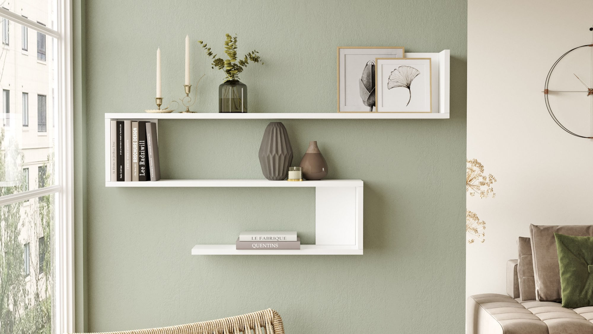 Raft de perete Hanah Home Wl10-W, alb — imaginea 3