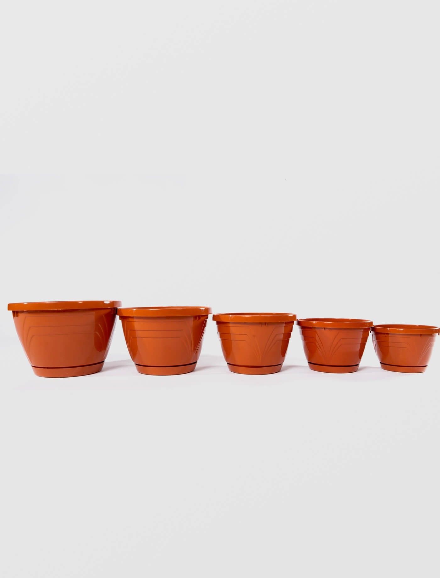 Ghiveci Lux cu Tava, STERK, 26.5X18.5 cm, Plastic Maro — imaginea 2