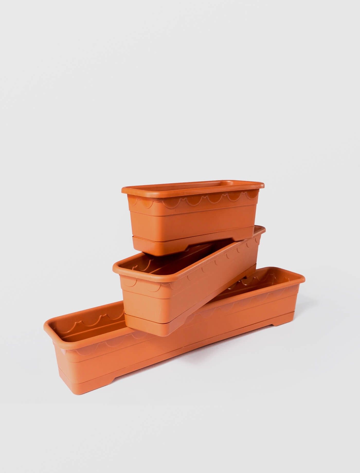 Jardiniera cu tavita NR.2, STERK, 55X13X13 cm, Plastic Maro — imaginea 2