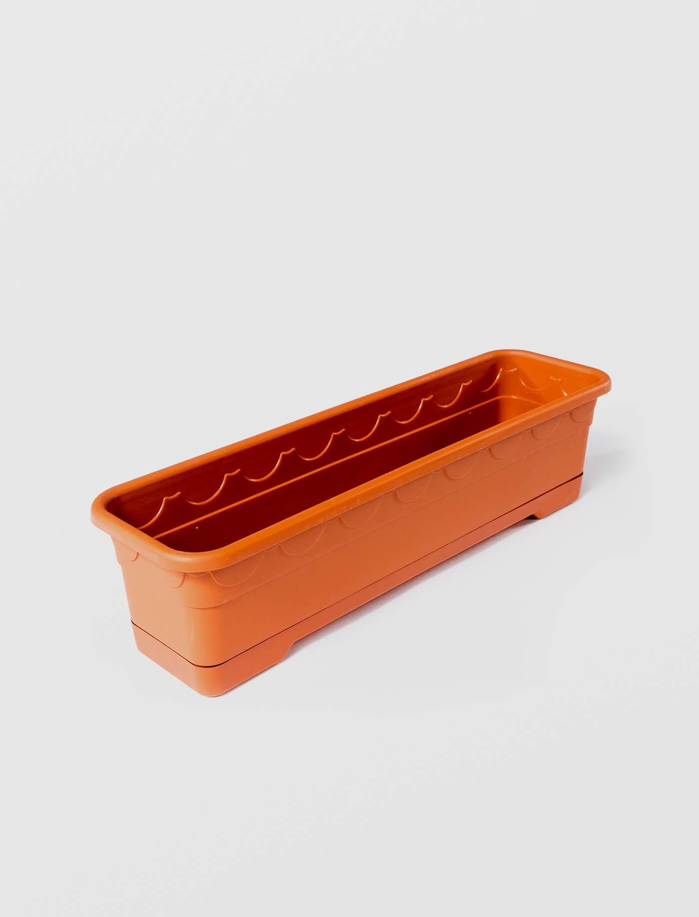 Jardiniera cu tavita NR.1, STERK, 33X13X13 cm, Plastic Maro — imaginea 2