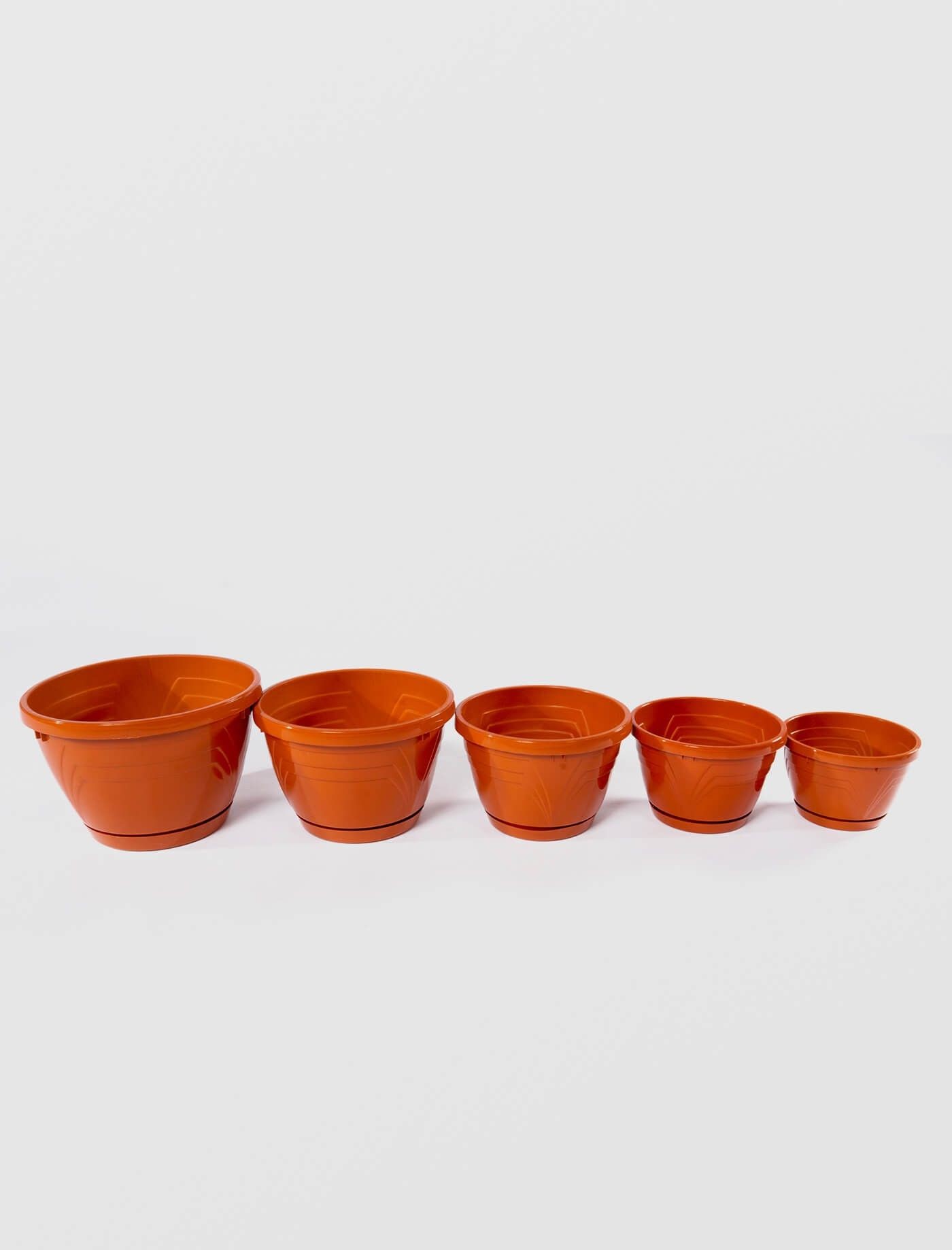 Ghiveci Lux cu Tava, STERK, 21.5X14.5 cm, Plastic Maro — imaginea 2