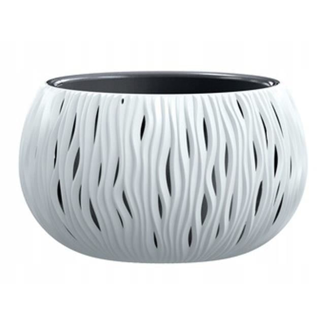 Ghiveci decorativ de flori, rotund, alb, 29x19.5 cm, Sandy Bowl — imaginea 2