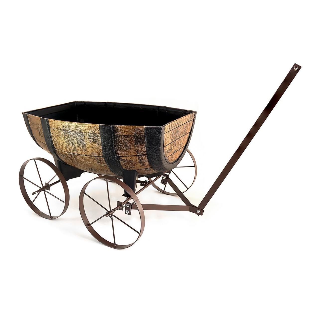 Vas de flori tip butoi, cu carucior, 41.5x29x19 cm, Strend Pro — imaginea 3