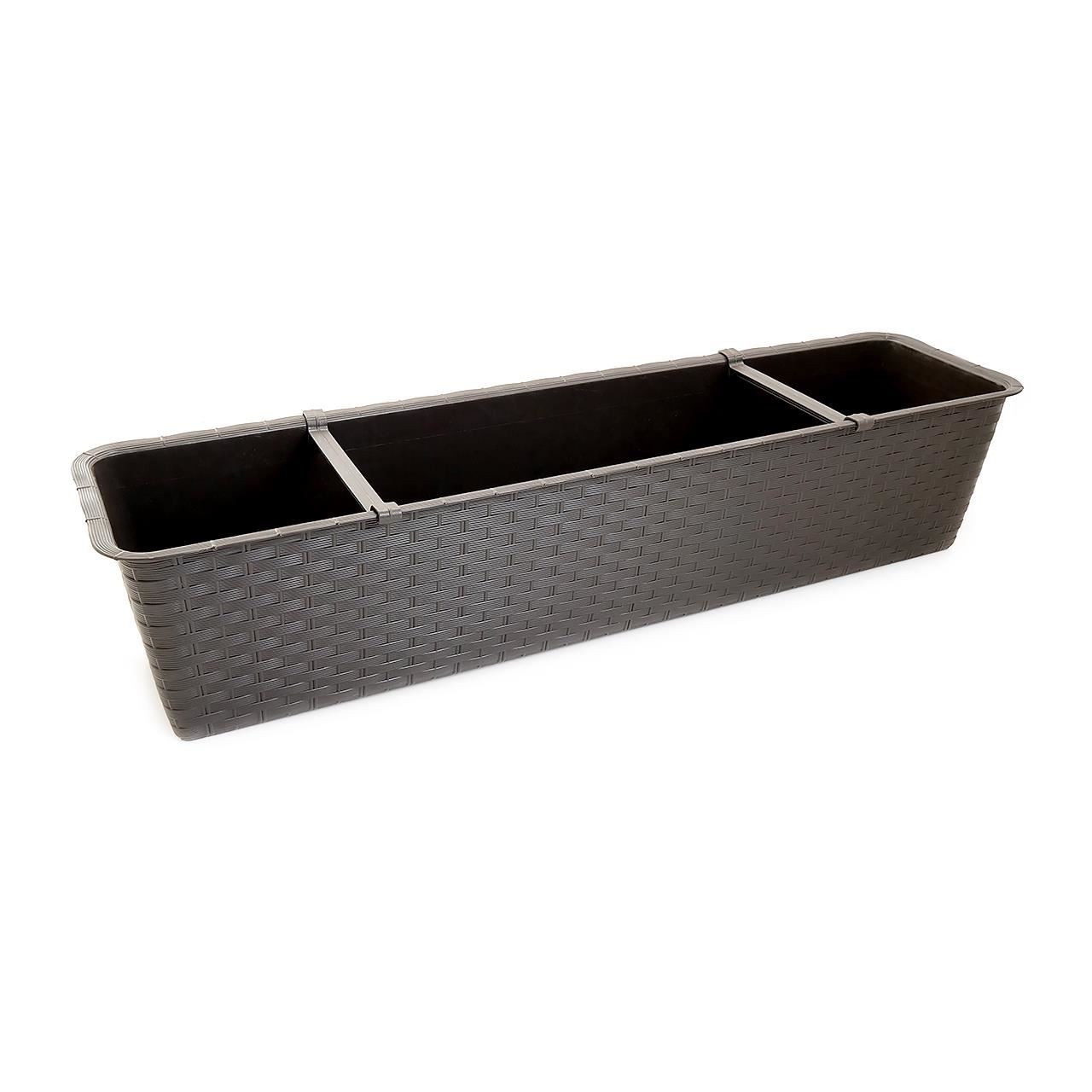 Jardiniera decorativa, maro, 68.5x17.3x15 cm, Ratolla Case P — imaginea 2