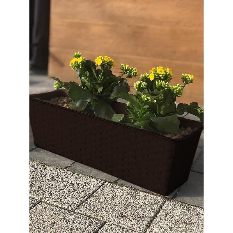 Jardiniera decorativa, maro, 68.5x17.3x15 cm, Ratolla Case P — imaginea 3